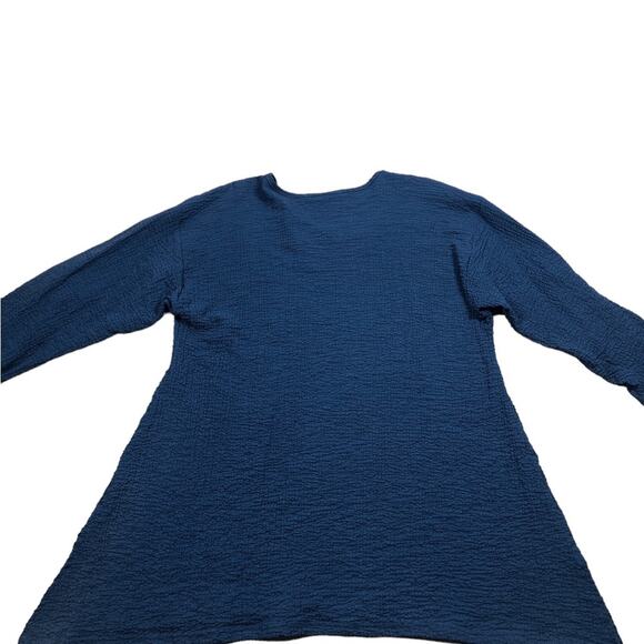 Yushi blue long tunic with bead accented sleeves medium - Picture 3 of 8